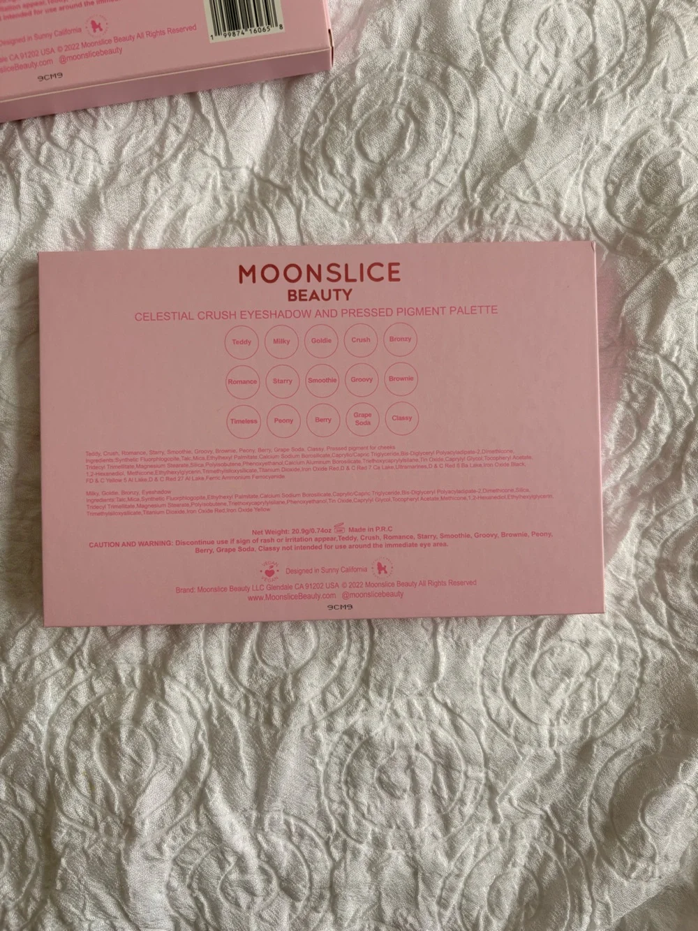 Moonslice Beauty 15-Color Eyeshadow Palette- Warm Neutrals/ Matte/ Shimmer